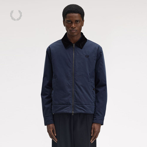 FRED PERRY男装翻领拉链夹克2025冬季新款复古英伦风合身工装外套 - 图0