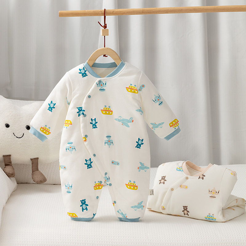 欢喜小熊婴儿连体衣秋冬夹棉哈衣新生儿加棉保暖衣服初生宝宝棉衣,淘宝优惠券,粉丝福利购,淘宝优惠卷