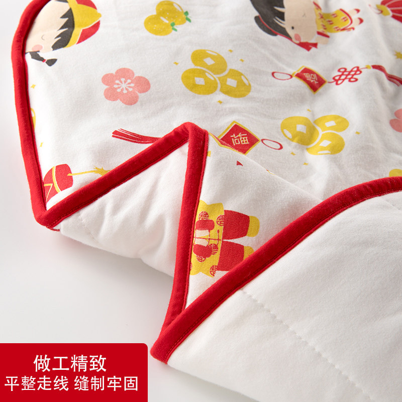 婴儿包被秋冬纯棉新生儿小被子包巾 欢喜小熊婴童抱被/抱毯