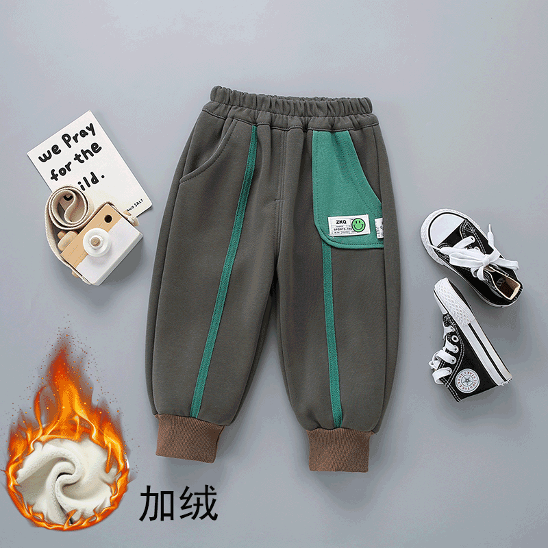 男宝宝加绒裤子秋冬款休闲裤运动裤儿童外穿秋装潮款婴儿加厚长裤,淘宝优惠券,粉丝福利购,淘宝优惠卷