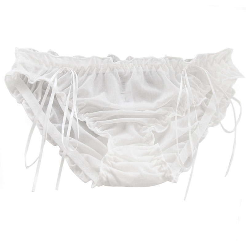 日系镂空伪娘男衣服中腰性感女装大佬用品蕾丝胖次cd变装内裤男 - 图3