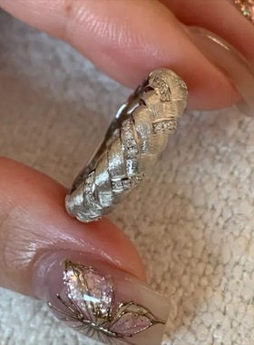 中古风意大利编织麦穗戒指