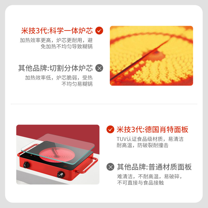 德国米技miji d3家用静音煮电陶炉 米技葆晟电磁炉/陶炉