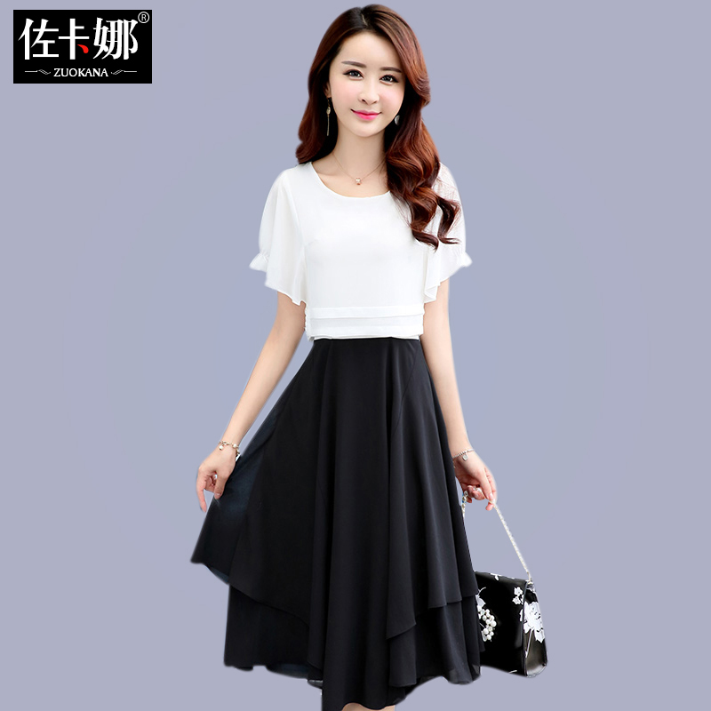 夏天雪纺女士连衣裙女夏2018新款夏季衣服35