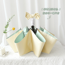 Salt can be sweet ~ fully automatic Ins wind color rubber sunshade sun protection against UV-folding umbrellas Female sunny and rainy
