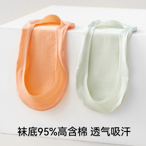 宝娜斯船袜女夏季薄款纯棉底防滑不掉跟2026新款浅口隐形冰丝短袜 - 图2
