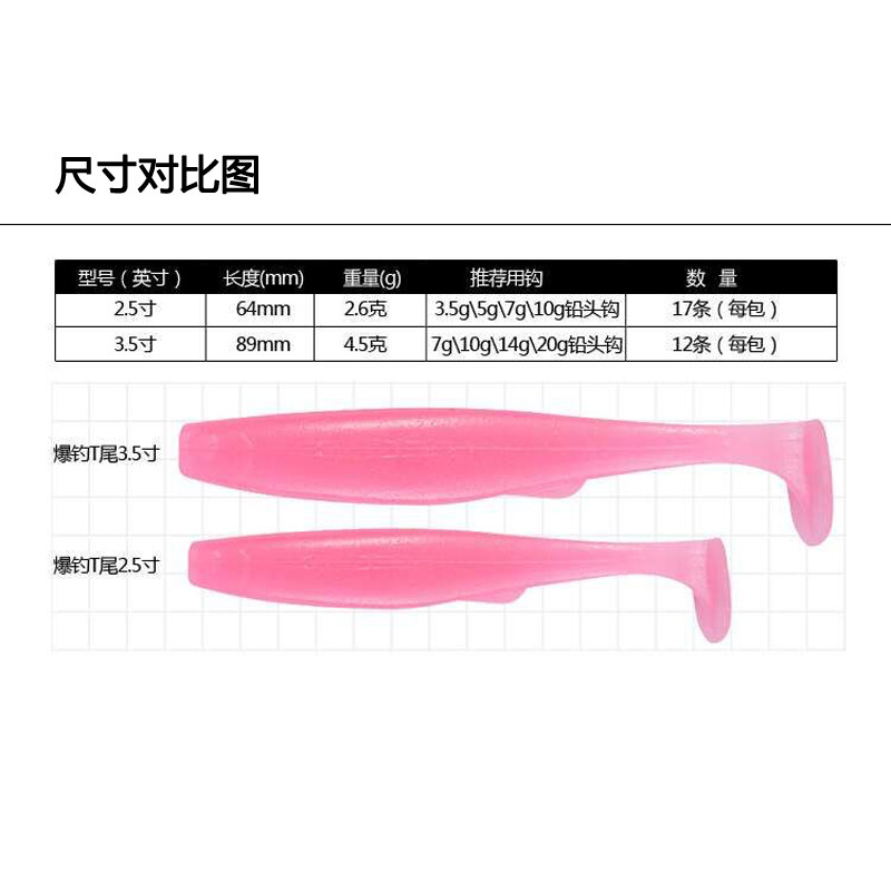 美夏爆钓T尾二代卷尾虾味加盐路亚软饵鳜鱼鲈鱼翘嘴白条路亚饵,淘宝优惠券,粉丝福利购,淘宝优惠卷