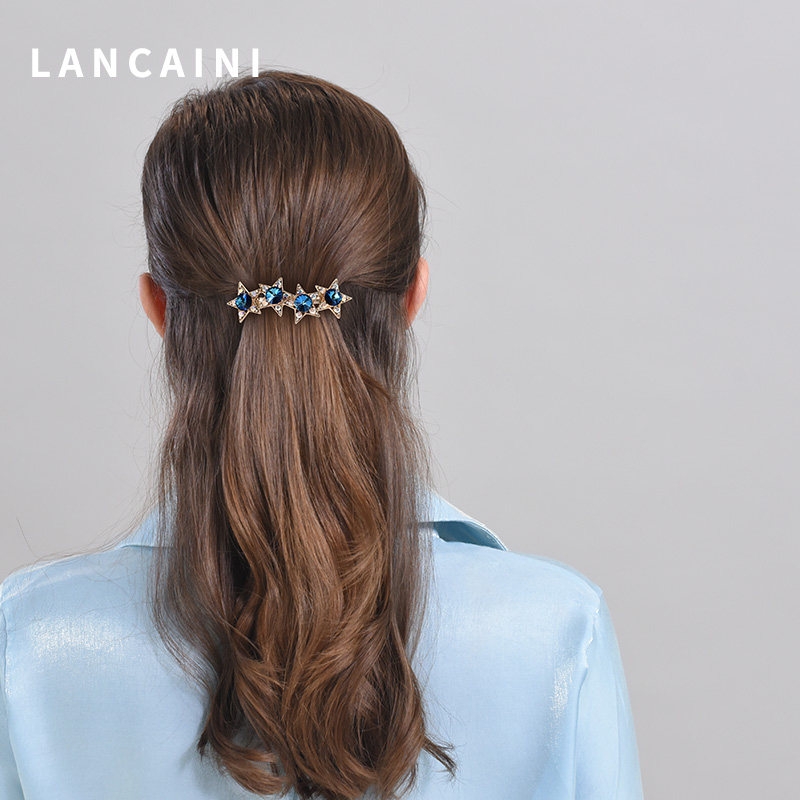 施华水晶五星发夹女韩国新款顶夹 兰彩妮饰品发饰