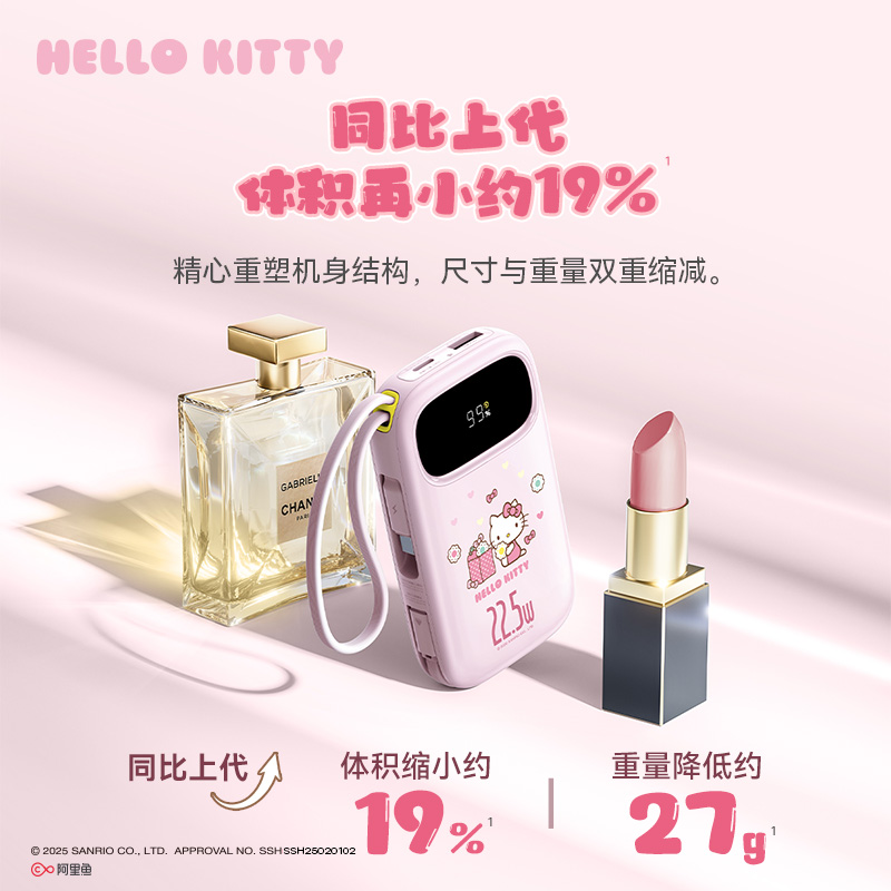 【充电宝3c认证可上飞机】倍思三丽鸥联名充电宝2025新款小巧便携大容量20000毫安自带线移动电源适用苹果16 - 图2