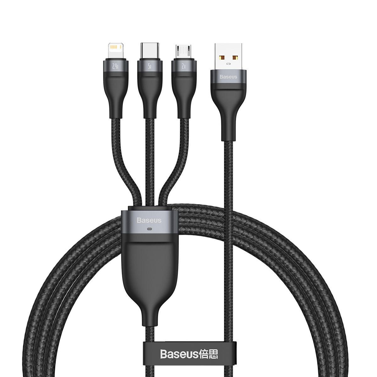 倍思数据线三合一充电线66W一拖三快充线适用于苹果华为安卓typec手机平板ipad5A三头多功能线加长车载数据线,淘宝优惠券,粉丝福利购,淘宝优惠卷