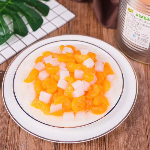 水果罐头什锦罐头3公斤杂果商用整箱原料混合橘子椰果罐头水果捞 - 图1