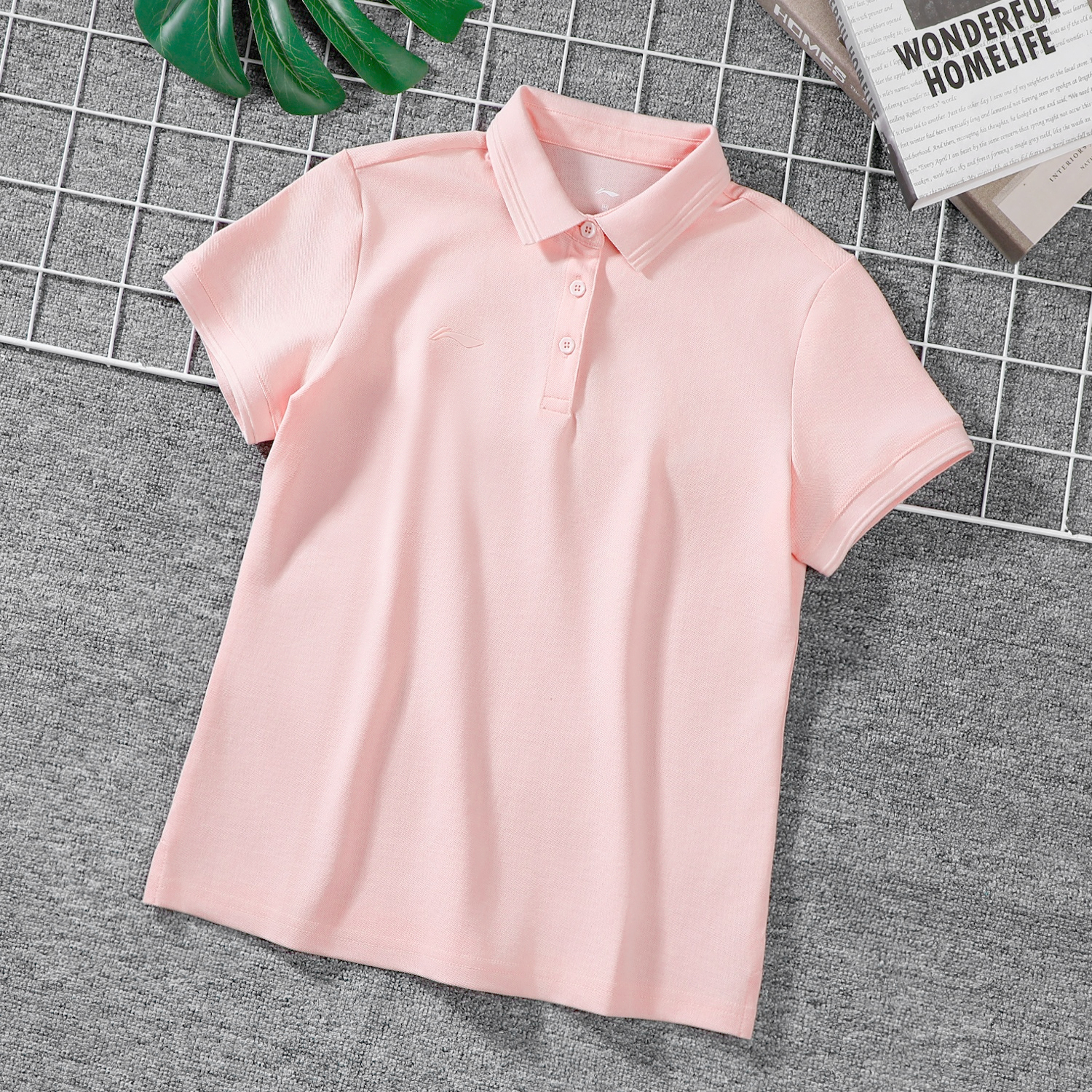 李宁短袖T恤2025春季新品健身系列女子翻领百搭半袖POLO衫APLU198 - 图2