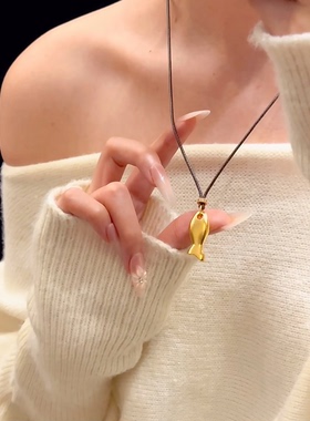 年年有鱼吊坠项链小众个性时尚设计感设计轻奢简约象棋马项链