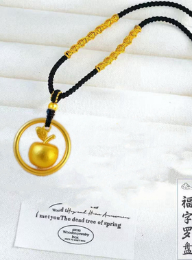 圣诞苹果吊坠项链女立体可爱挂坠圣诞节平安果吊坠锁骨链