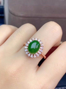 天然老坑和田碧玉纯银冰种菠菜