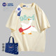 NASA co-branded cartoon printed pure cotton loose short sleeves