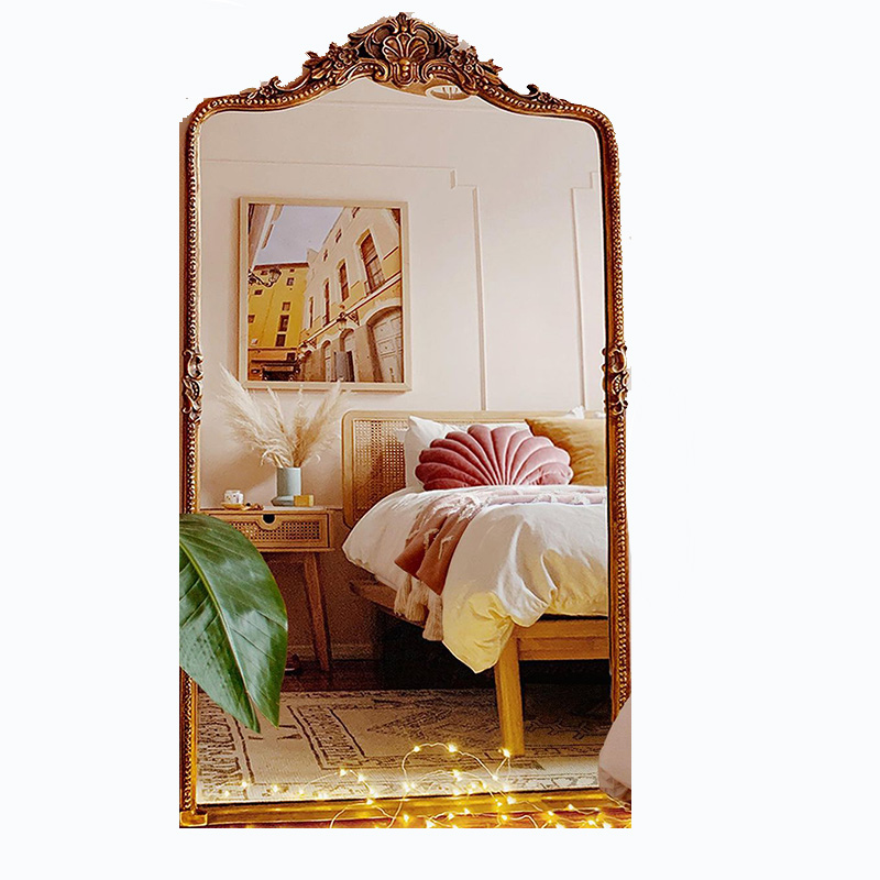 法式全身镜试衣镜复古镜子雕花落地镜家用美式卧室镜子全身穿衣镜 - 图3