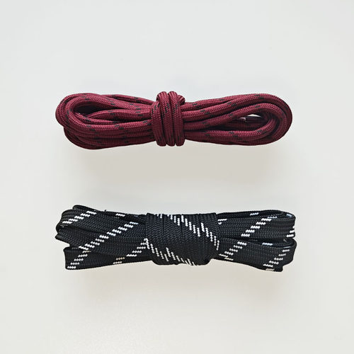 miu系鞋带双鞋带配老爹鞋运动鞋圆形扁宽红加黑安可拉红暗红深红 - 图2