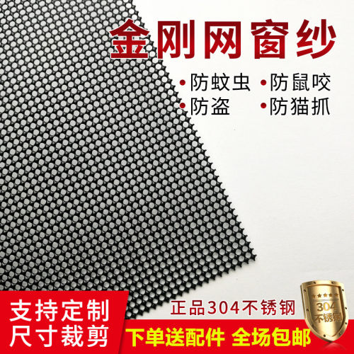不锈钢金钢刚网纱门定制窗防蚊虫防猫抓防鼠咬防盗家用自装不生锈 - 图0