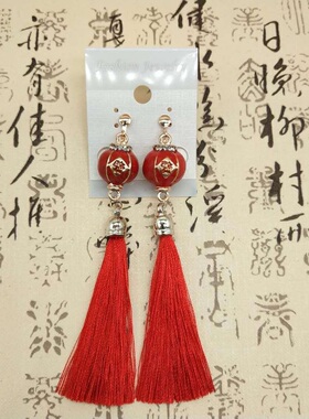 复古风耳坠气质中国风无耳洞耳环女童汉服古装耳夹新年配饰走秀潮