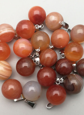 diy欧美天然水晶圆球能量吊坠