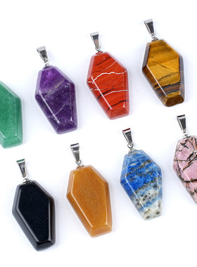 天然水晶棺板吊坠节日装扮项链