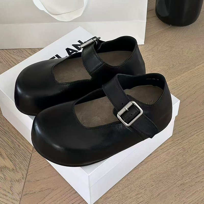 诗歌兰真皮玛丽珍鞋女2025秋季新款时尚百搭一字扣带厚底增高单鞋 - 图0