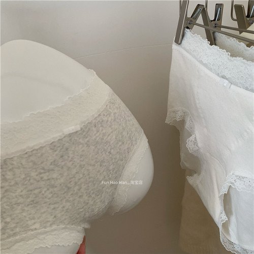 软软婴儿棉~杂灰色系包臀女士内裤 蕾丝边三角 纯棉底档 舒适中腰 - 图3