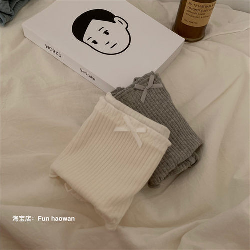 有大码的可以穿到150斤~好穿推荐 竖纹纯色内裤女中腰少女三角裤 - 图1