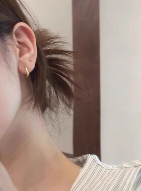 睡觉不用摘简约日常素圈耳扣
