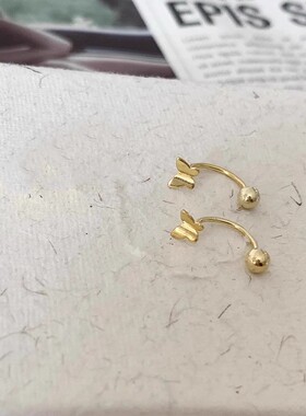 简约可爱小巧蝴蝶弯钩耳钉