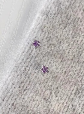 紫色星星螺丝拧耳钉冷淡风