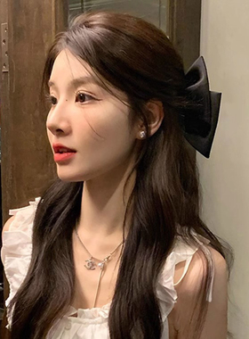 超大号黑色蝴蝶结发夹女立体