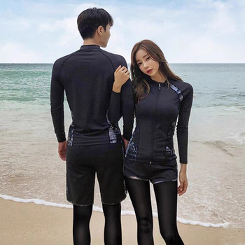 ເສື້ອຢືດ wetsuit zipper ໃໝ່ຂອງເກົາຫຼີໃຕ້ ໂສ້ງຂາຍາວ ແຂນຍາວ swimsuit ປ້ອງກັນແສງແດດໄວ ແຫ້ງໄວ ຄູ່ຊາຍ ແລະຜູ້ຍິງ ຊຸດ jellyfish snorkeling suit