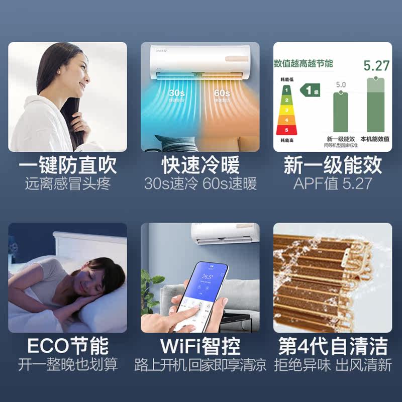 新能效一级变频美的智能先锋空调 midea美的三创空调