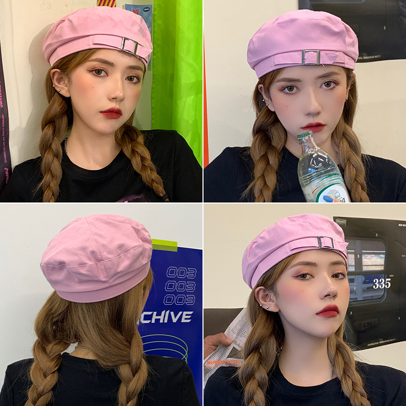 画蔻旗舰店贝雷帽女薄款夏季黑色ins八角帽子网红韩版日系英伦复古画家帽潮2