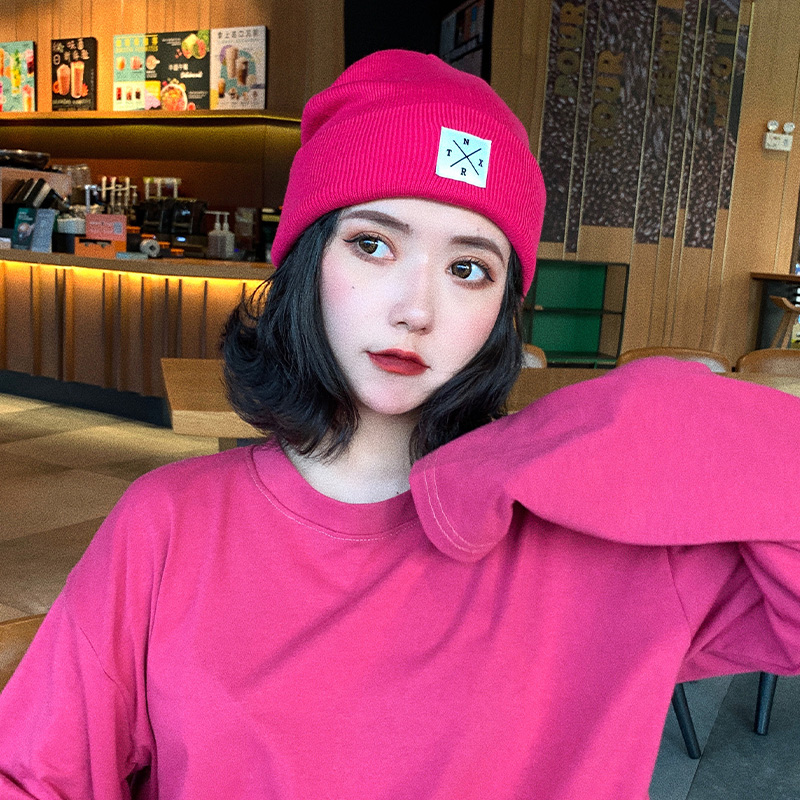 画蔻旗舰店绿色针织毛线帽子女韩版潮百搭韩国秋冬季ins潮牌冷帽男冬天日系2