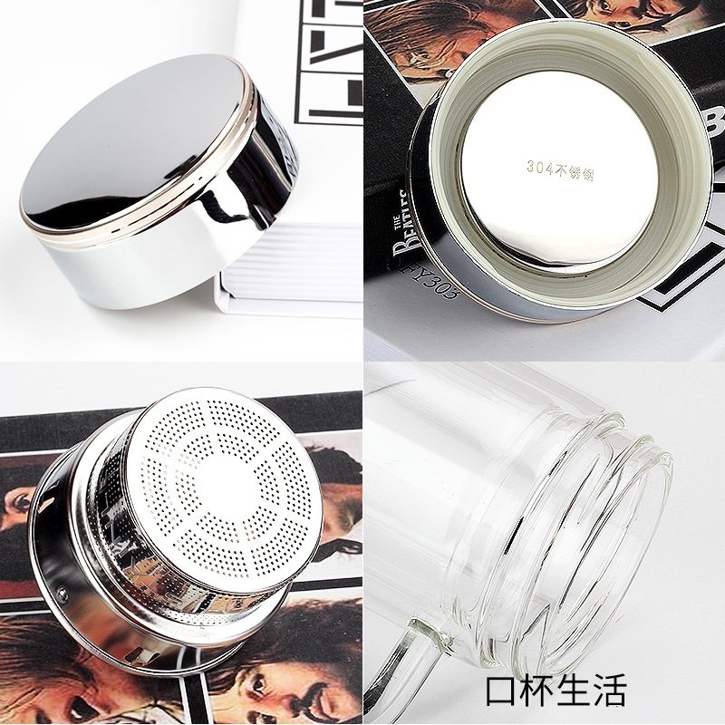 双层带把玻璃杯男女茶杯加厚防爆透明礼品家用办公商务大容量水杯 - 图2