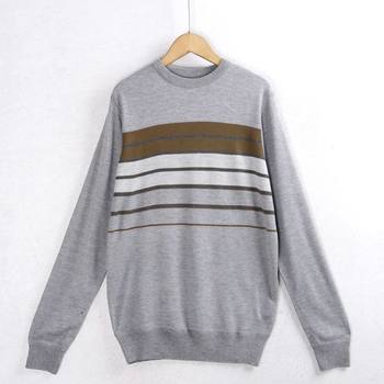 1521 sweater striped ດູໃບໄມ້ລົ່ນດູໃບໄມ້ລົ່ນໃຫມ່ຄໍມົນຂະຫນາດໃຫຍ່ສີທີ່ກົງກັນ versatility sweater ແຂນຍາວບາງໆສໍາລັບຜູ້ຊາຍແລະແມ່ຍິງການຄ້າຕ່າງປະເທດ