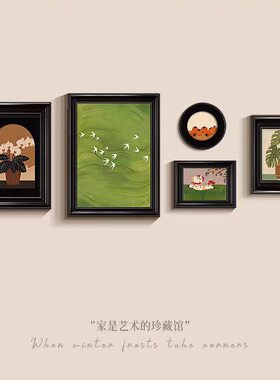 黑白灰抽象客厅装饰画高级感组合壁画意式现代极简沙发背景墙挂画