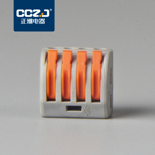快速接线端子排连接器PCT-214多功能电线快速分线器免胶布接线4孔 - 图0