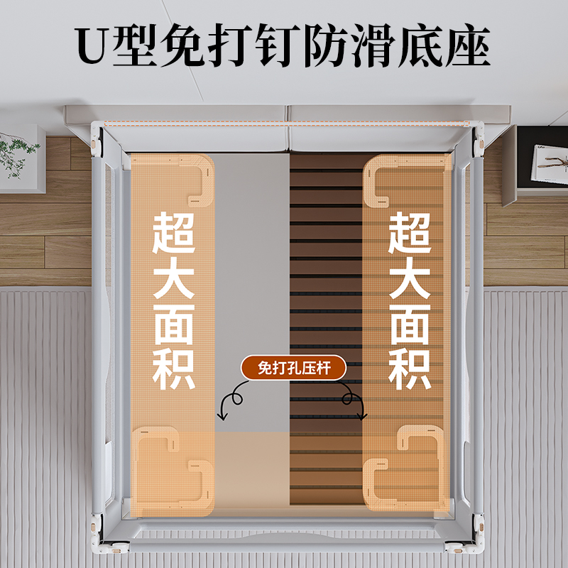 丽安贝床围栏护栏宝宝防摔防护栏可升降婴儿免打孔带护栏床围栏