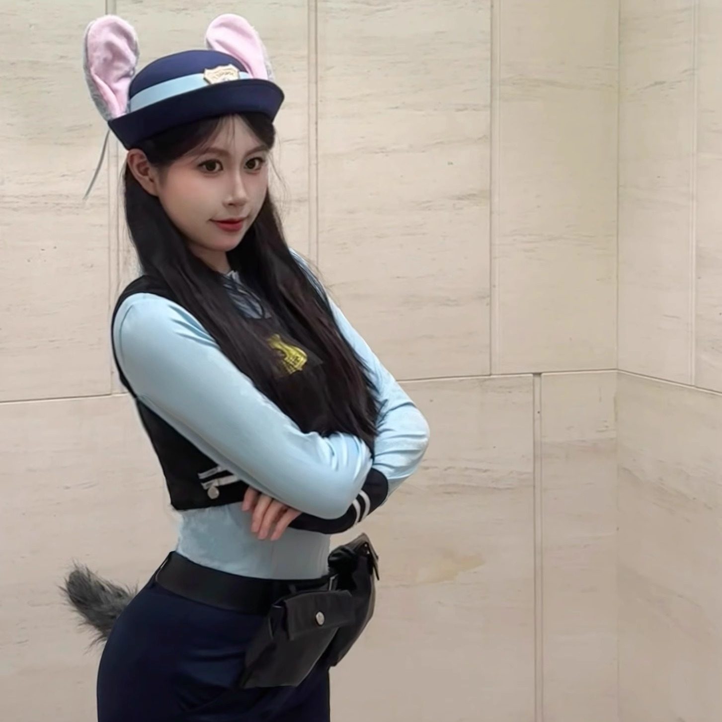 男款朱迪警官！大码万圣节cos服装成人兔子女警同款上衣裤子套装 - 图3