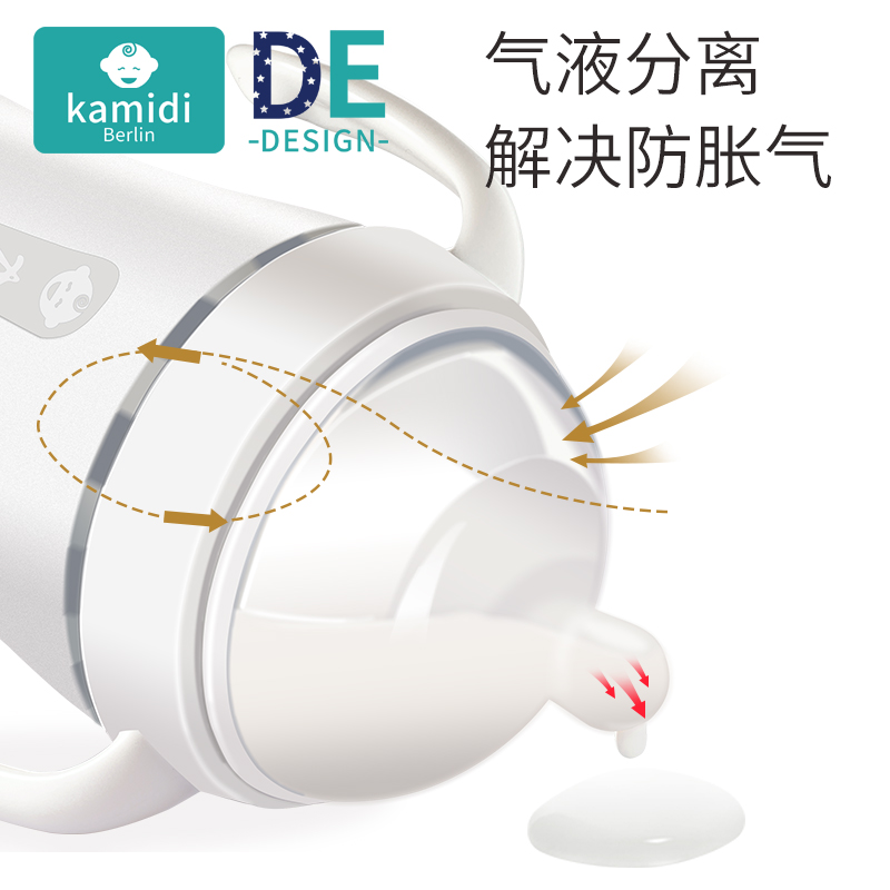 卡蜜迪旗舰店断奶神器新生婴儿奶瓶戒奶仿母乳大宝宝防胀气硅胶奶瓶宽口径防摔1