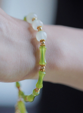 新中式竹节节节高竹节手链