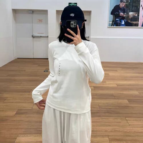 日单！女装柔滑弹力百搭棉质圆领T恤/长袖基础版型内搭新款480869 - 图0
