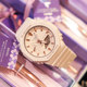 Casio junior high school nude pink sports waterproof watch