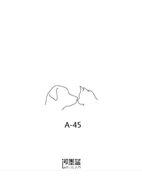 即墨蓝小狗模板果汁纹身