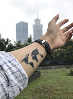即墨蓝世界地图模板果汁纹身