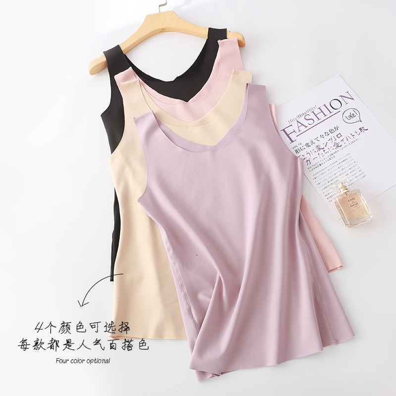 靓真内衣旗舰店无痕保暖背心女加薄绒防寒内搭加厚秋衣打底衫上衣发热秋冬保暖衣2